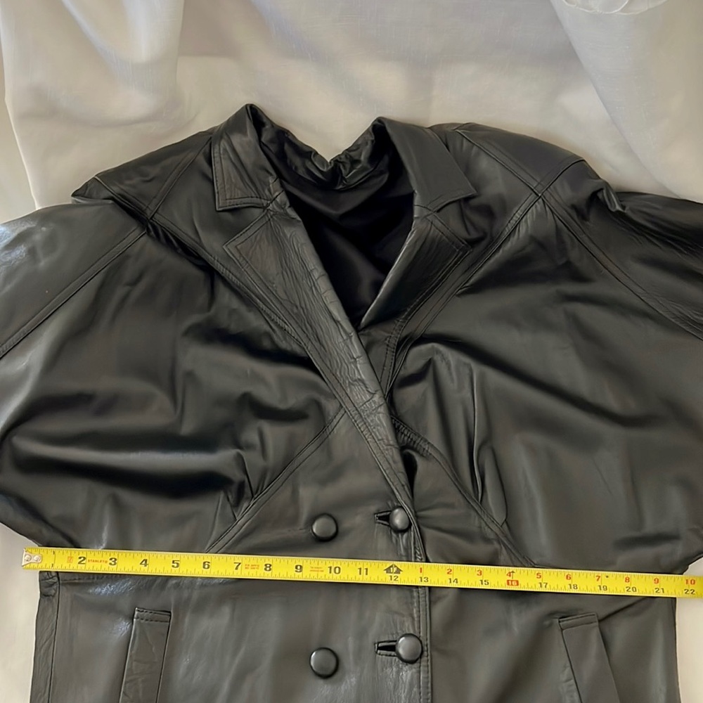 Vintage~Leather Coat~Full Length / 80’s~90’s - Picture 7 of 16